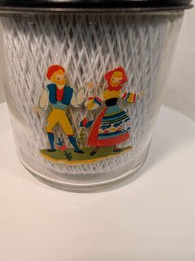 Vintage  STRING Jar Circa 1940 - 1950  ETHINIC DANCERs